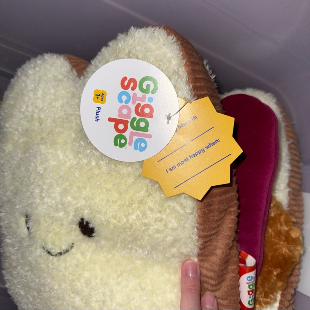 Gigglescapes 12’’ Plush Peanut Butter and Jelly Sandwich Toy sensory - Picture 4 of 4